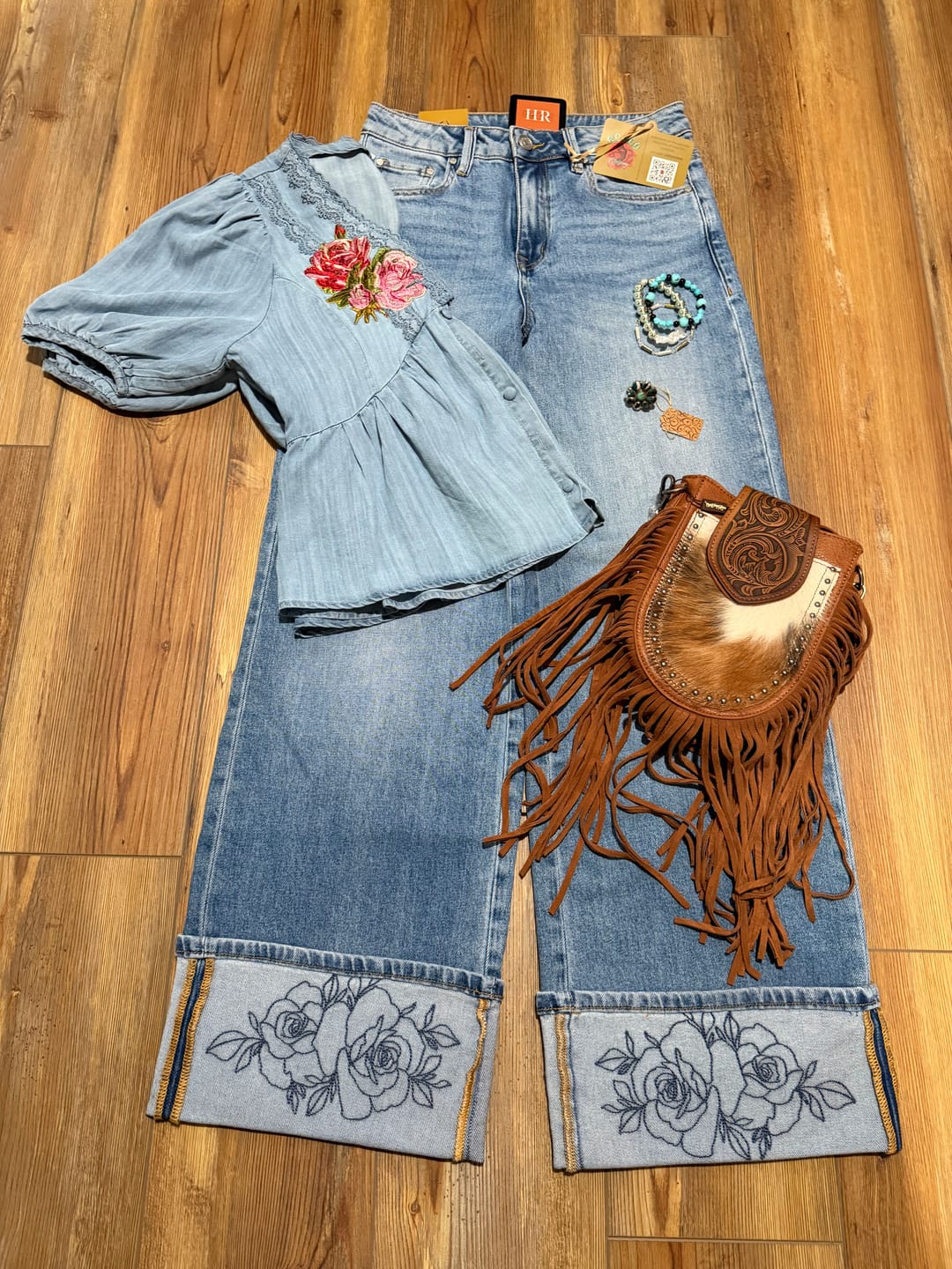 Customer photo review of Rowdy Rose Cuff Jeans