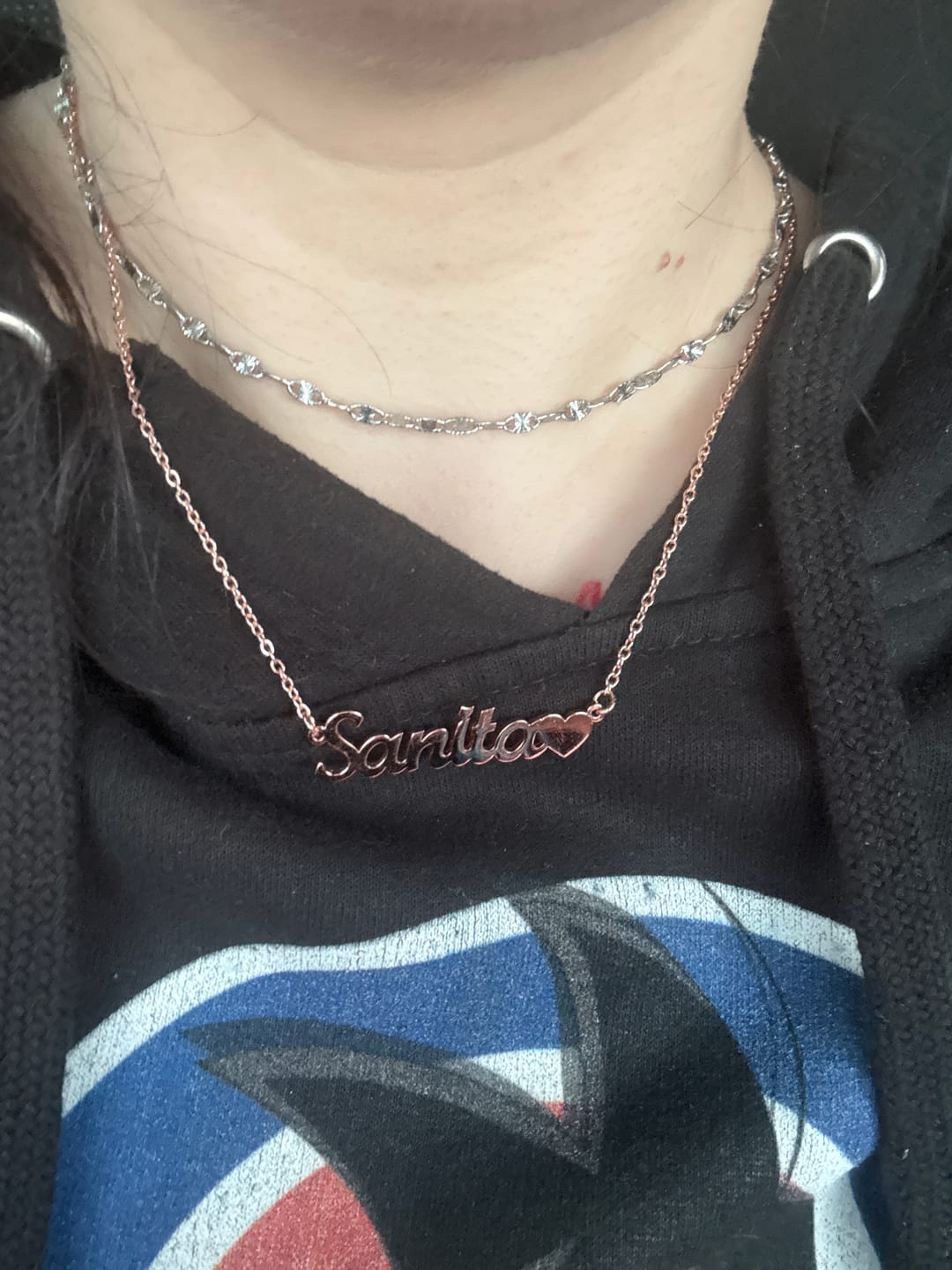 Customer photo review of Name Heart Necklace