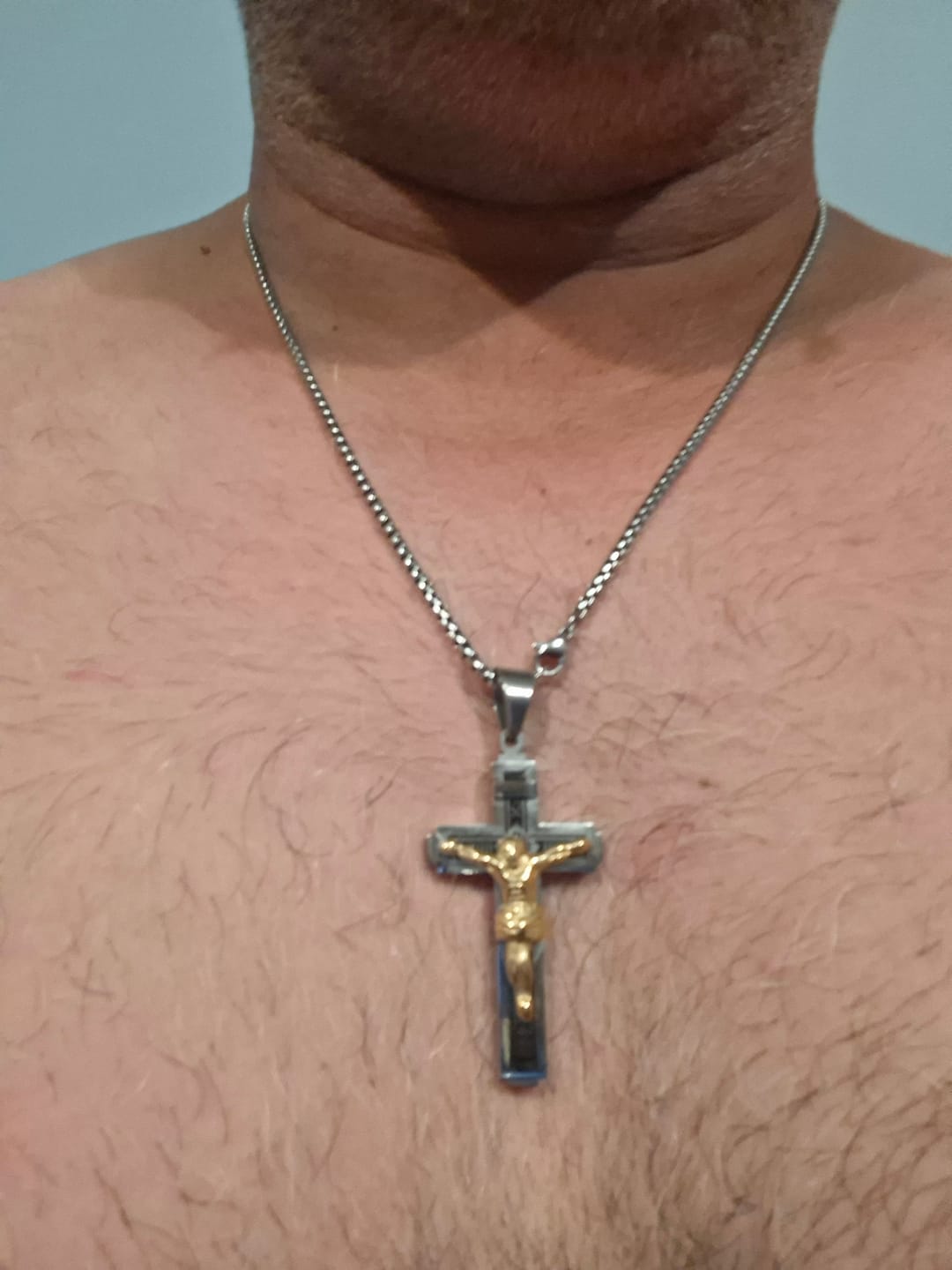 Customer photo review of Christianartworkshop Crafted Jesus Christianartworkshop Crucifix Titanium Necklace