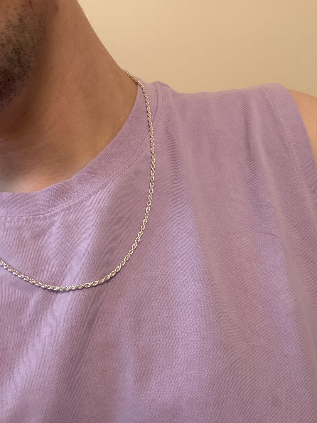 Customer photo review of STERLING SILVER ROPE CHAIN