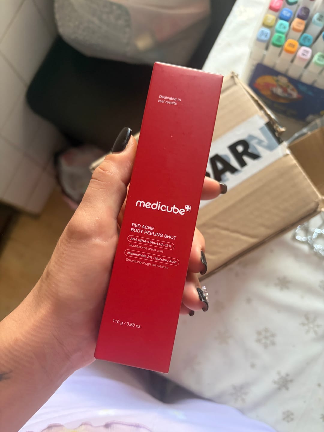 Customer photo review of Medicube Red Acne Body Peeling Shot