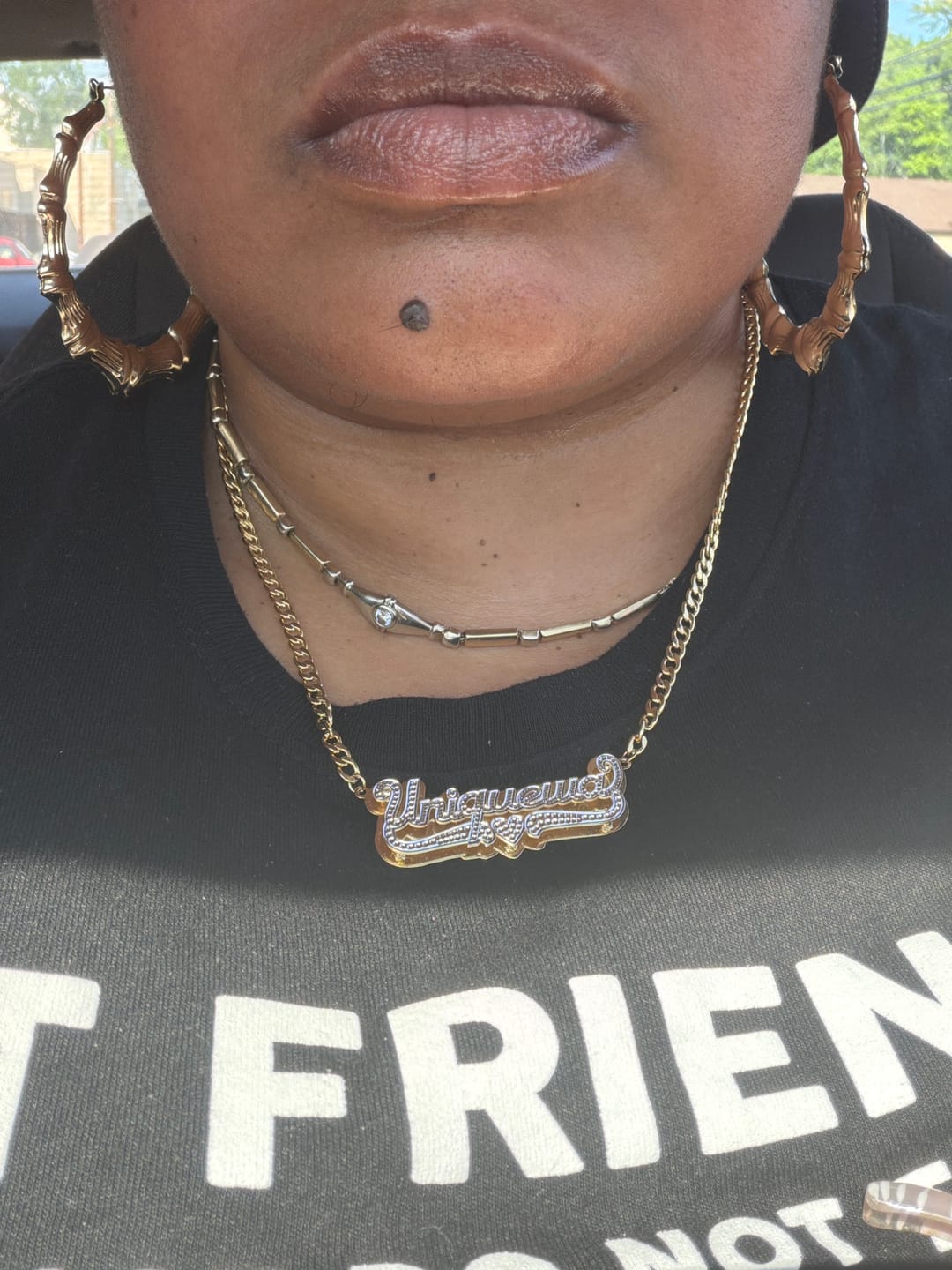 Customer photo review of Personalized Double Plated Name Necklace "Amber"