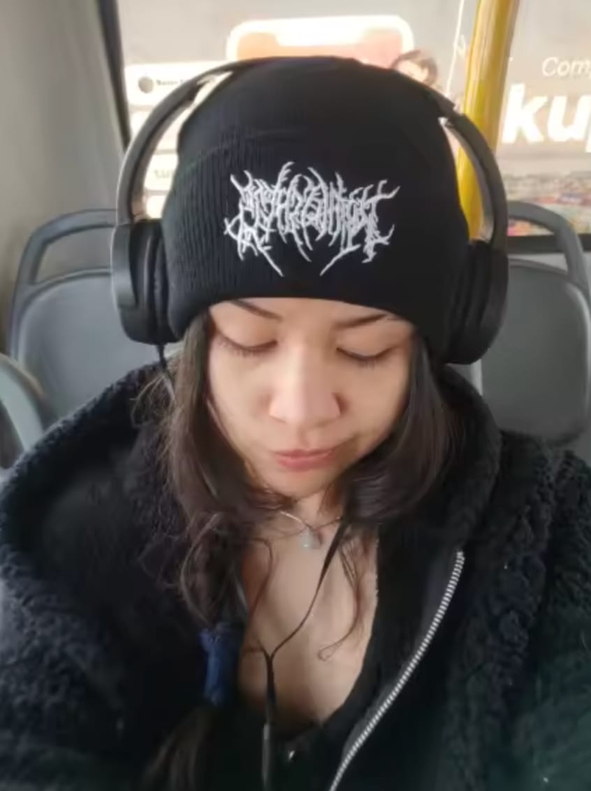 Customer photo review of CyberTechwear Goth Beanie