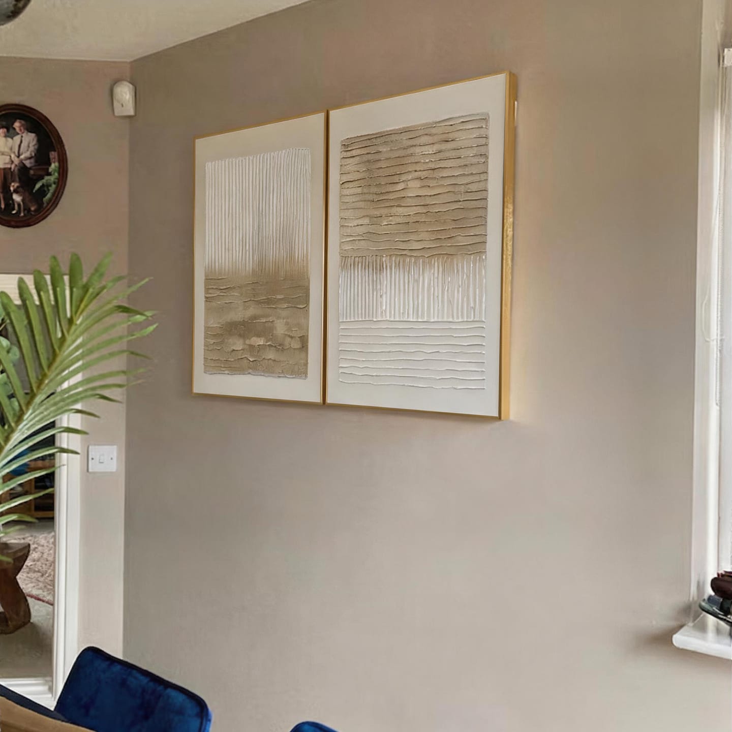 Customer photo review of Beige and Brown Wabi Sabi Canvas Art Set of 2 #WS093