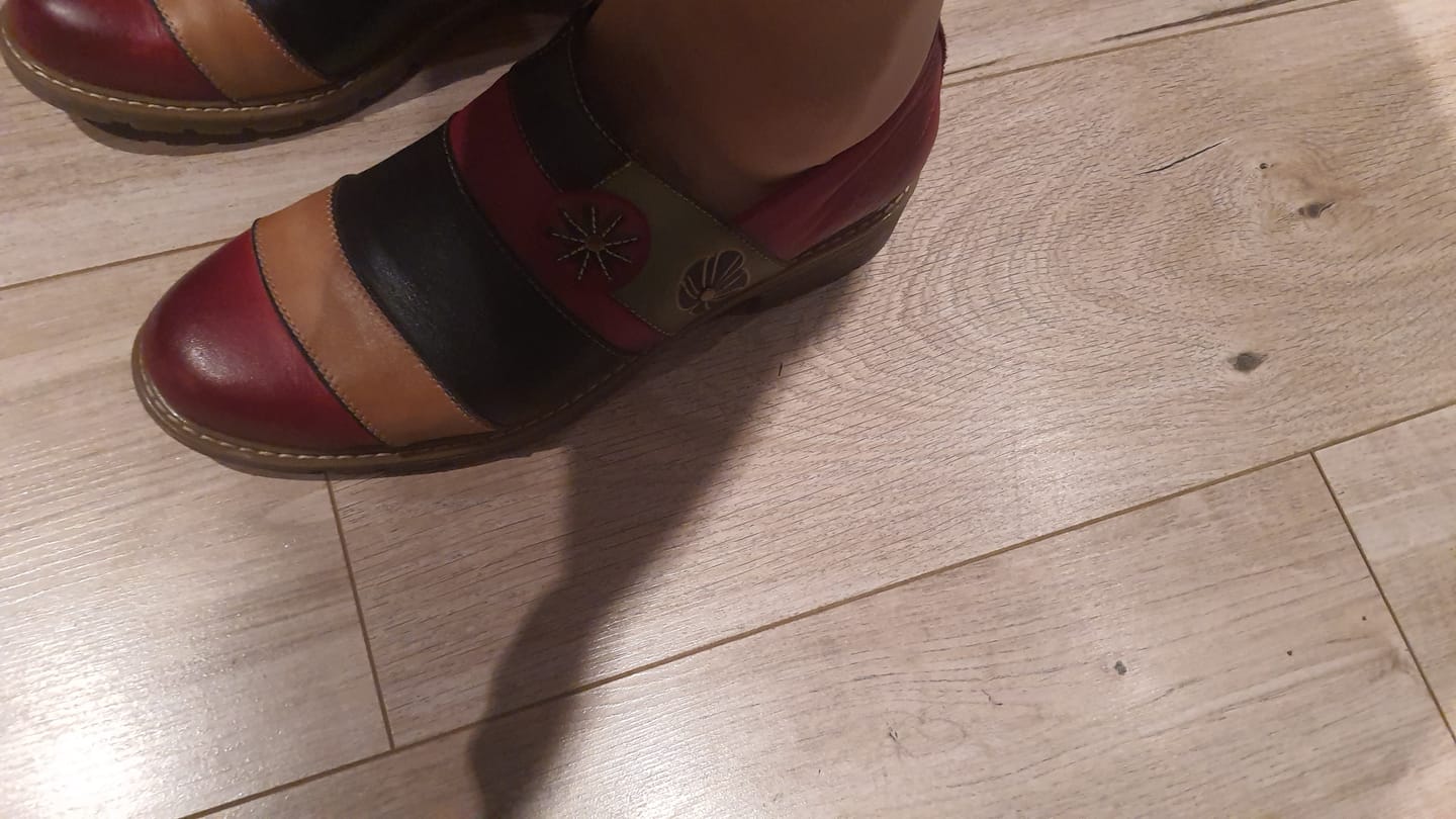 Customer photo review of Floral Color-Block Loafers Flats