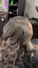 Customer photo review of Luvwin 5x5 Salt & Pepper Body Wave Glueless Bob Wig 100% Human Hair