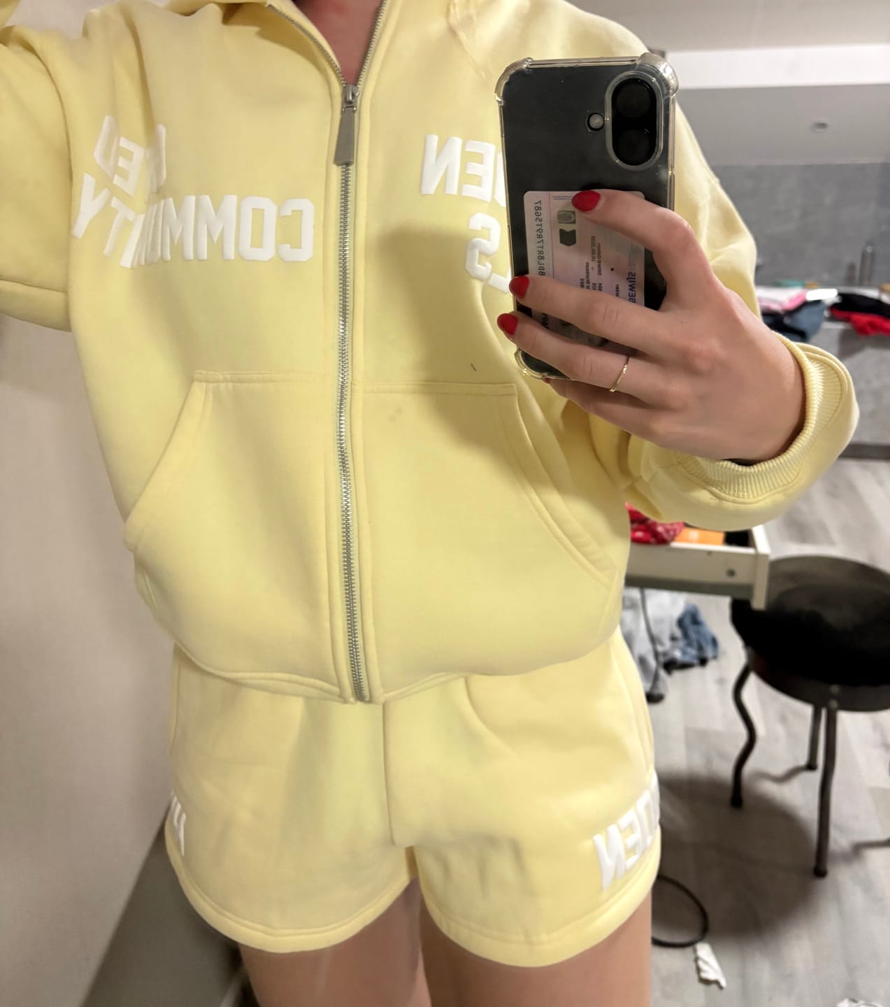 Customer photo review of GATED COMMUNITY SHORTS BUTTER YELLOW