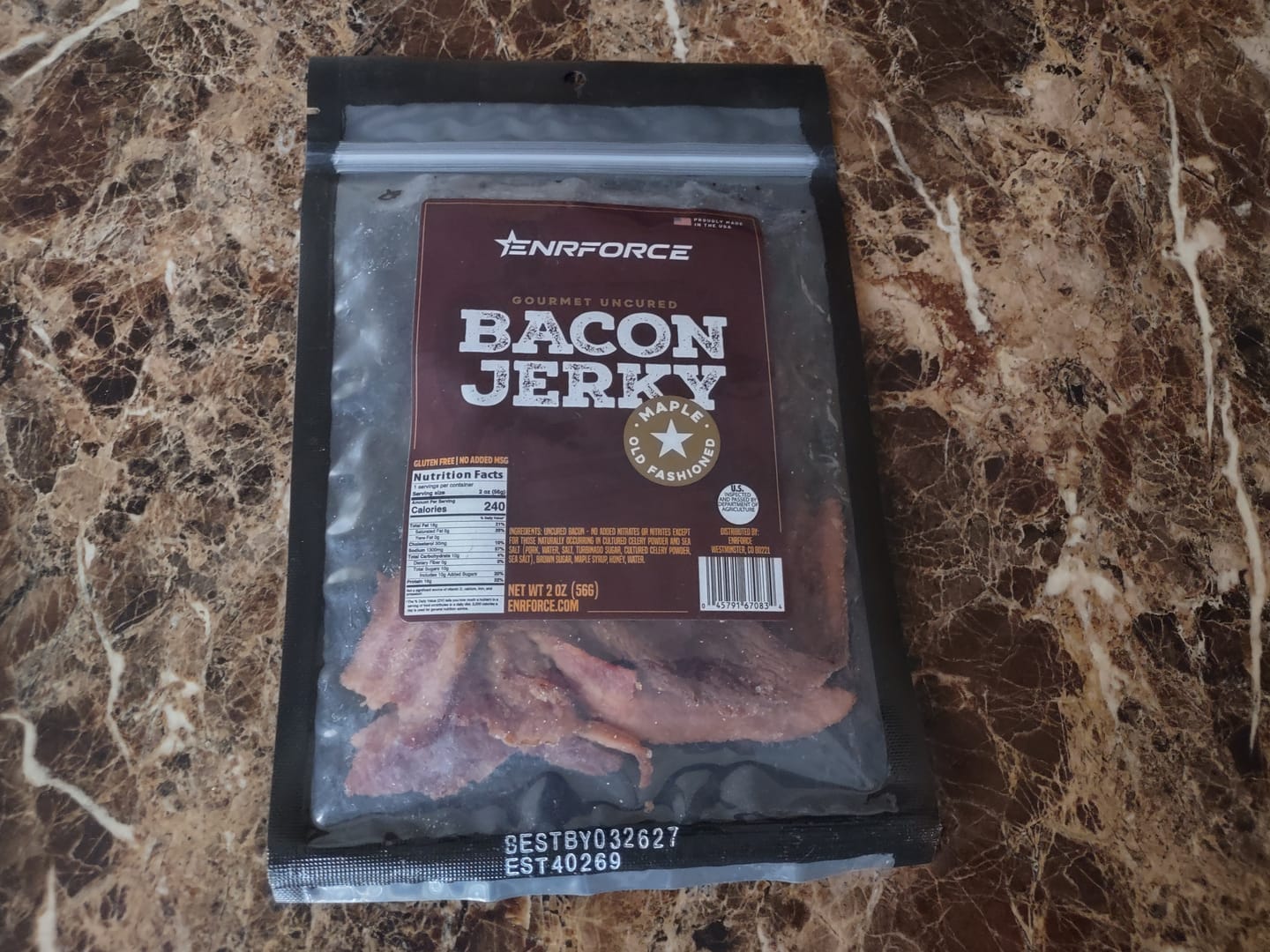 Customer photo review of Gourmet Bacon Jerky