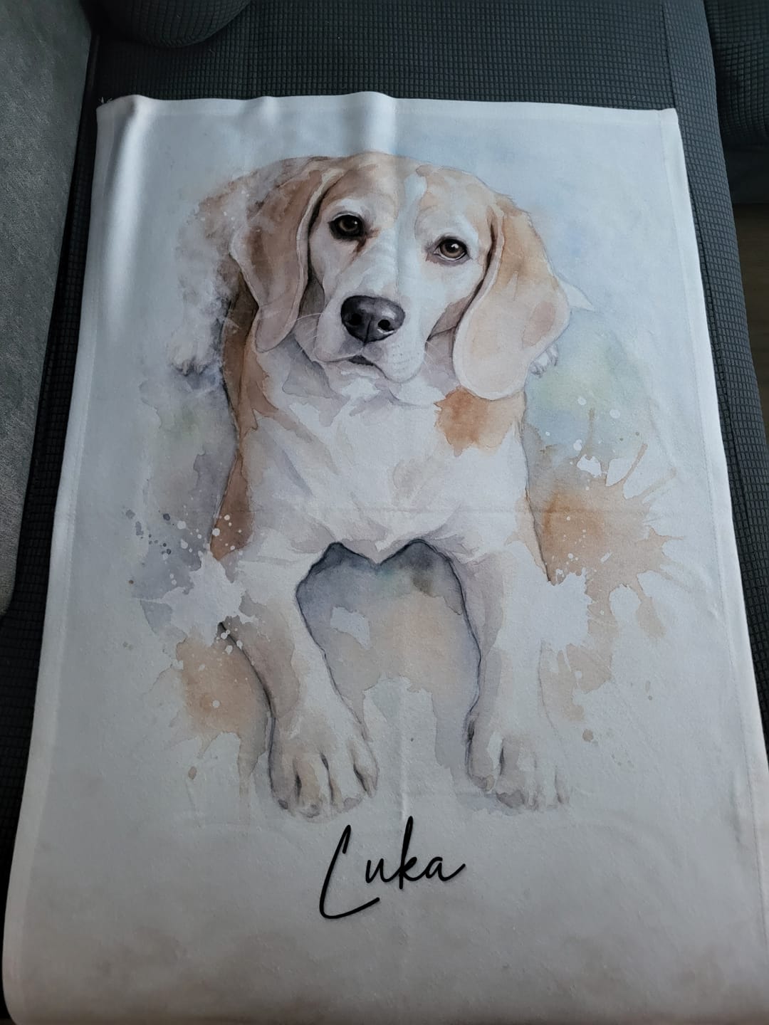 Customer photo review of Personalisierte Decke "Aquarell Haustier"