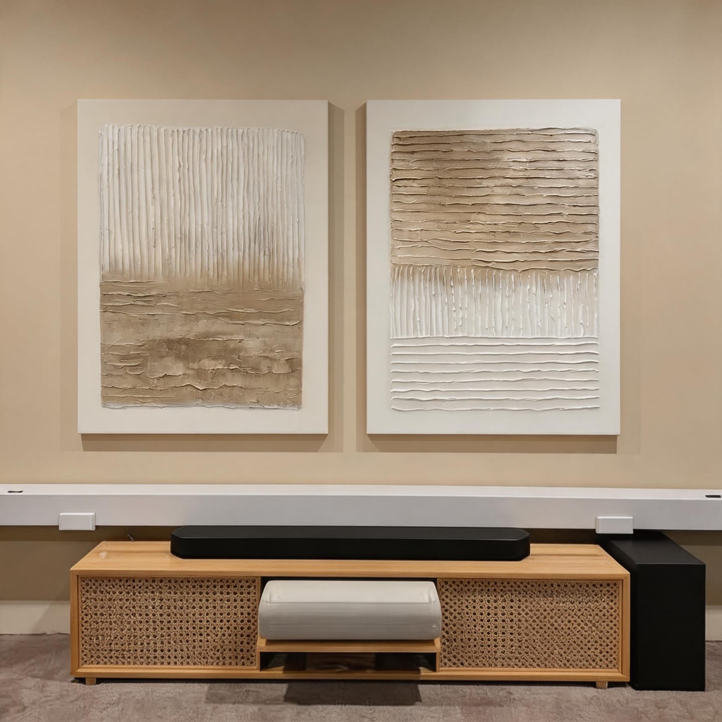 Customer photo review of Beige and Brown Wabi Sabi Canvas Art Set of 2 #WS093