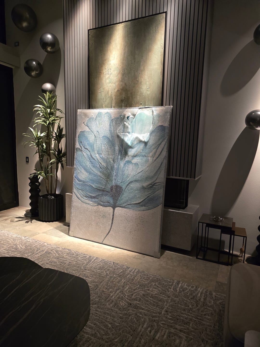 Customer photo review of Blue Flower Abstract Art
