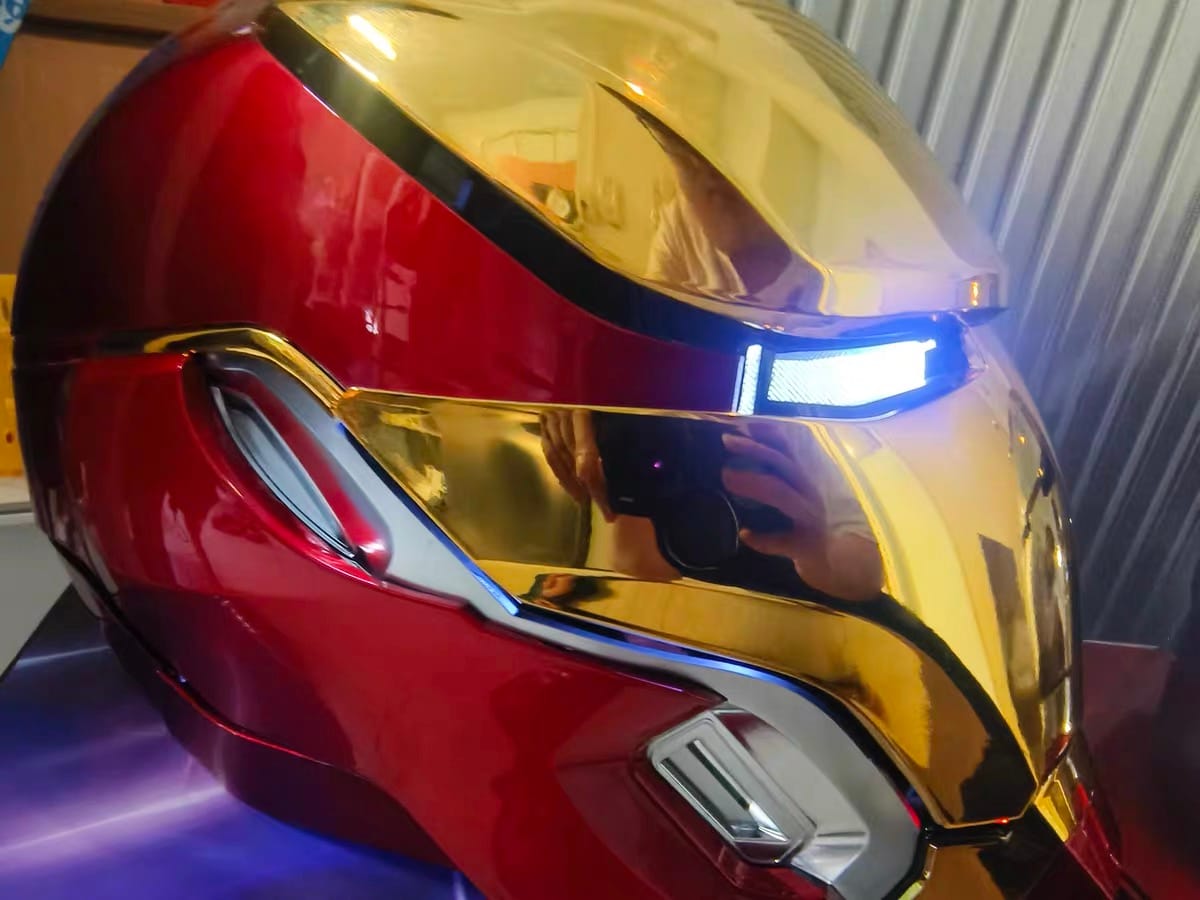 Customer photo review of Iron Man Mark 50 Helmet Life Size Wearable Replica