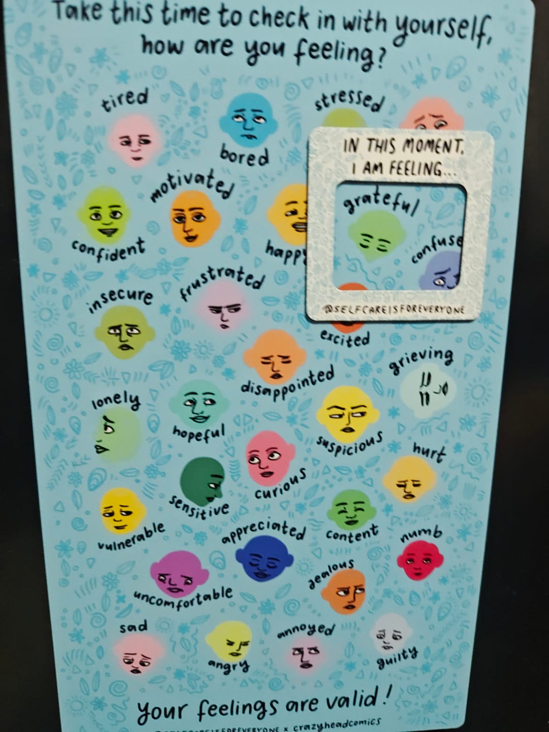 Customer photo review of Feelings Check-In Magnet — FOR FREE! You just pay shipping 📬