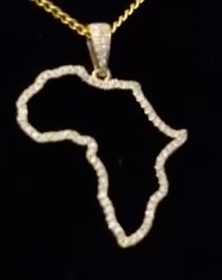 Customer photo review of Hollow Map Shaped VVS Moissanite Pendant