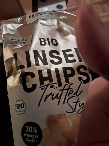 Kundenbewertung mit Foto zu Bio Linsen Chips Trüffel-Style