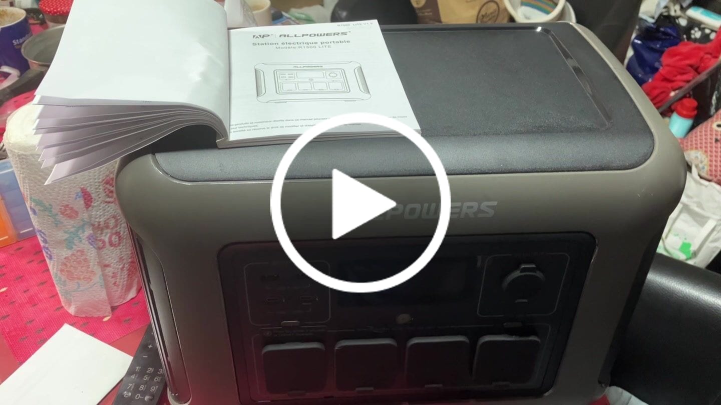 Customer video review of ALLPOWERS R1500 LITE Station électrique portable 1600W 1056Wh