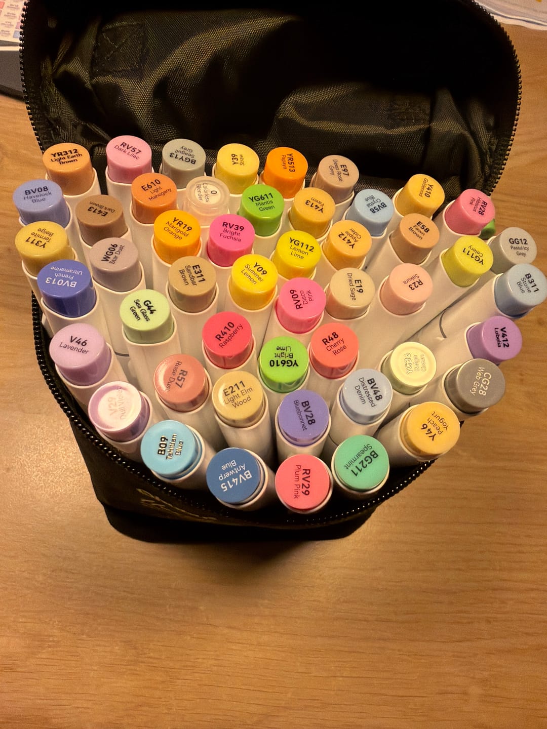 Customer photo review of Ohuhu Honolulu 48 Mid-tone Colors Dual Tips Alcohol Art Markers (New Color Codes)