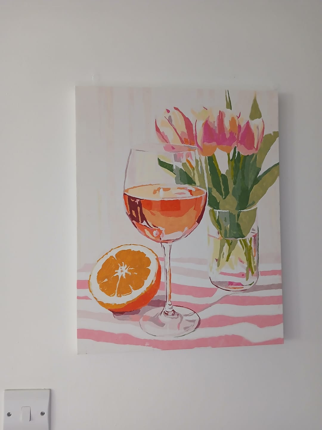 Customer photo review of Orange wine and Tulips | Paint by Numbers
