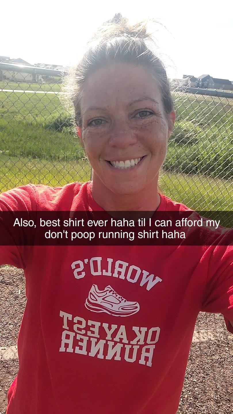 Customer photo review of Okayest Runner T-Shirt