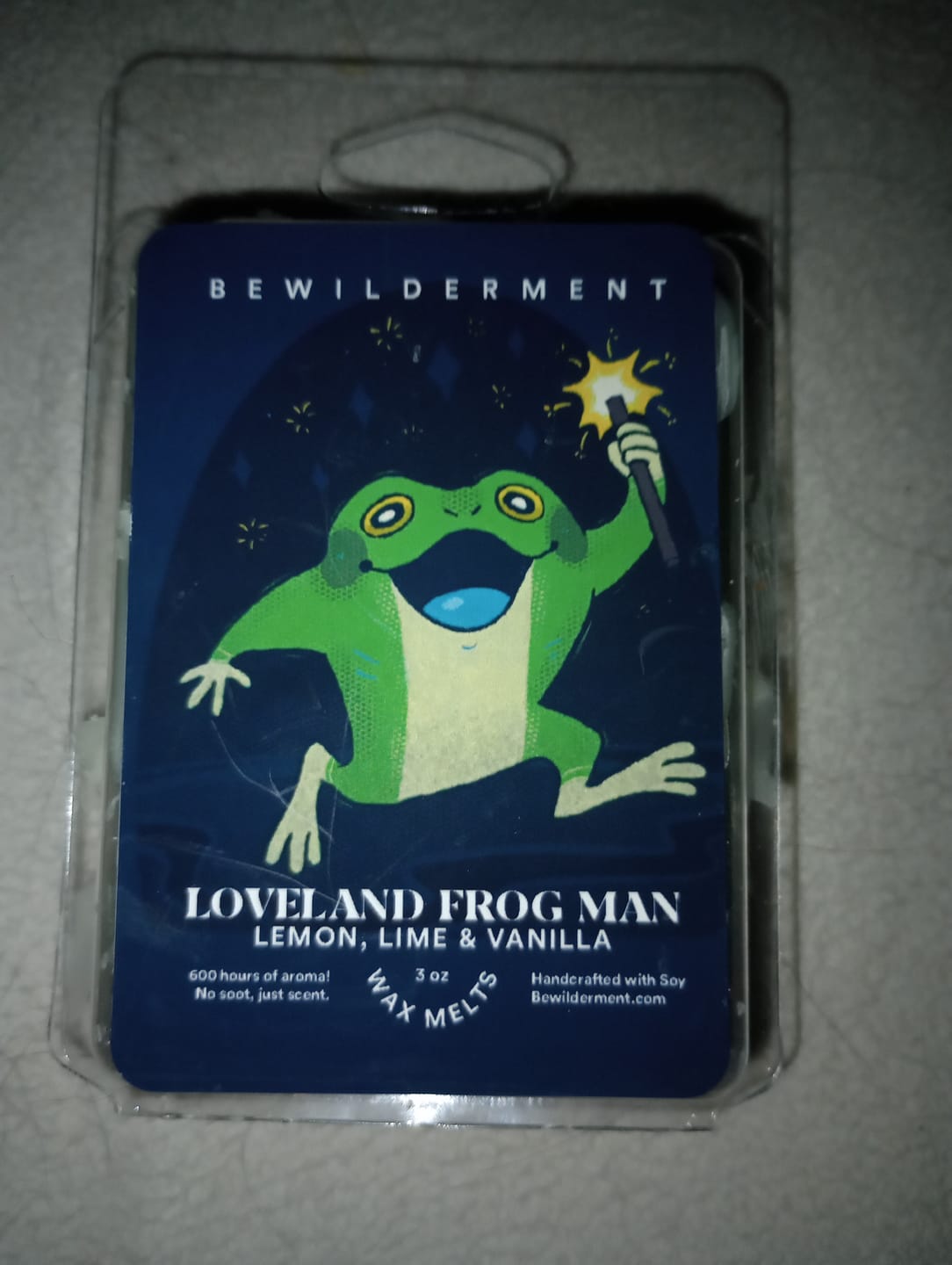 Customer photo review of Loveland Frog Man Wax Melts