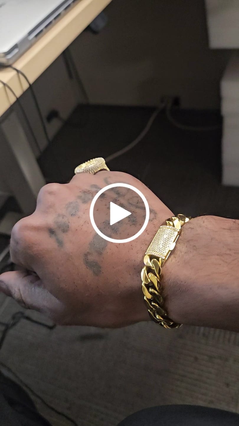 Customer video review of 10mm-20mm Solid Iced Clasp Miami Cuban Bracelet