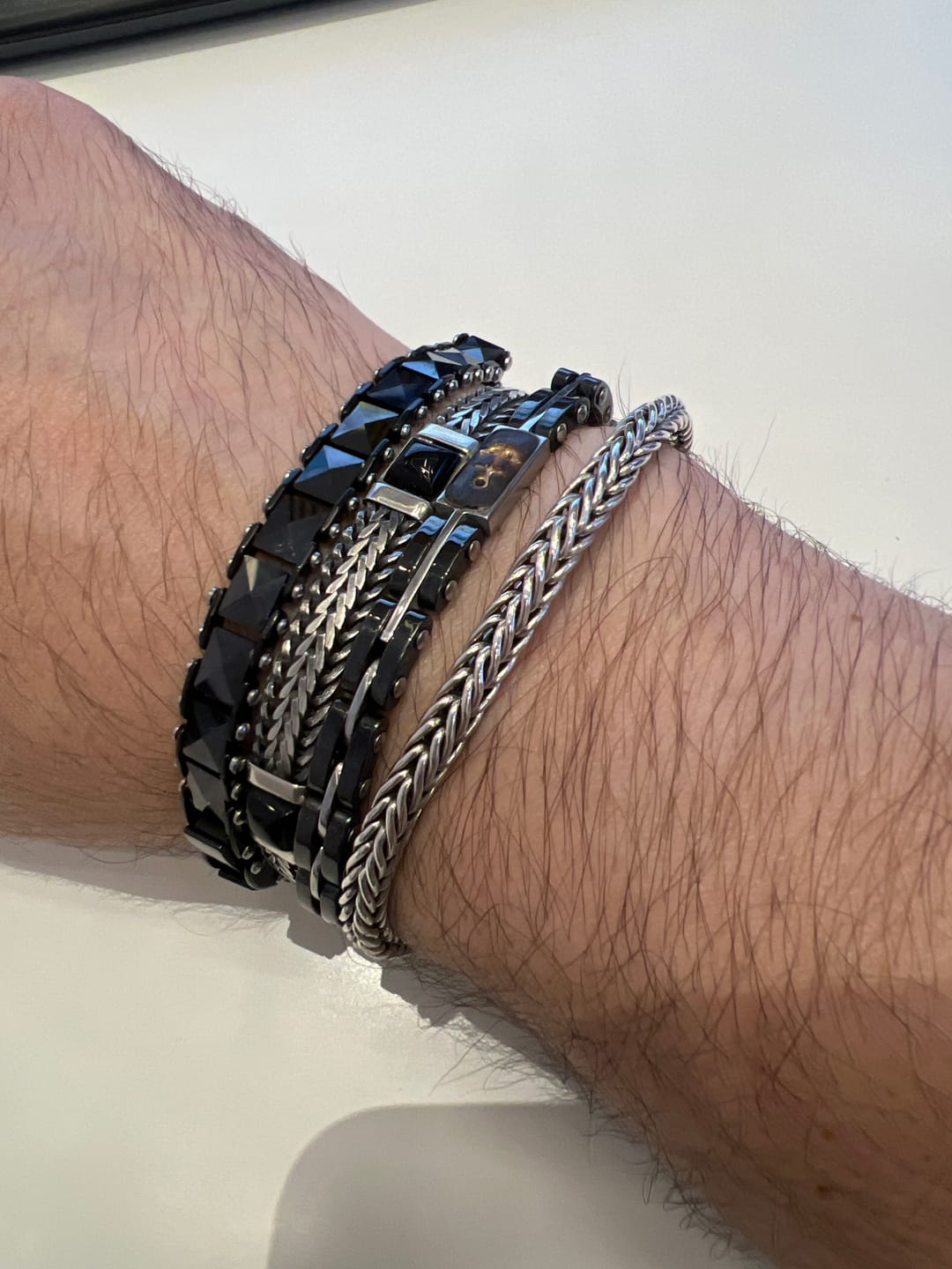 Customer photo review of צמיד כסף לגבר - SLITHERING SILVER