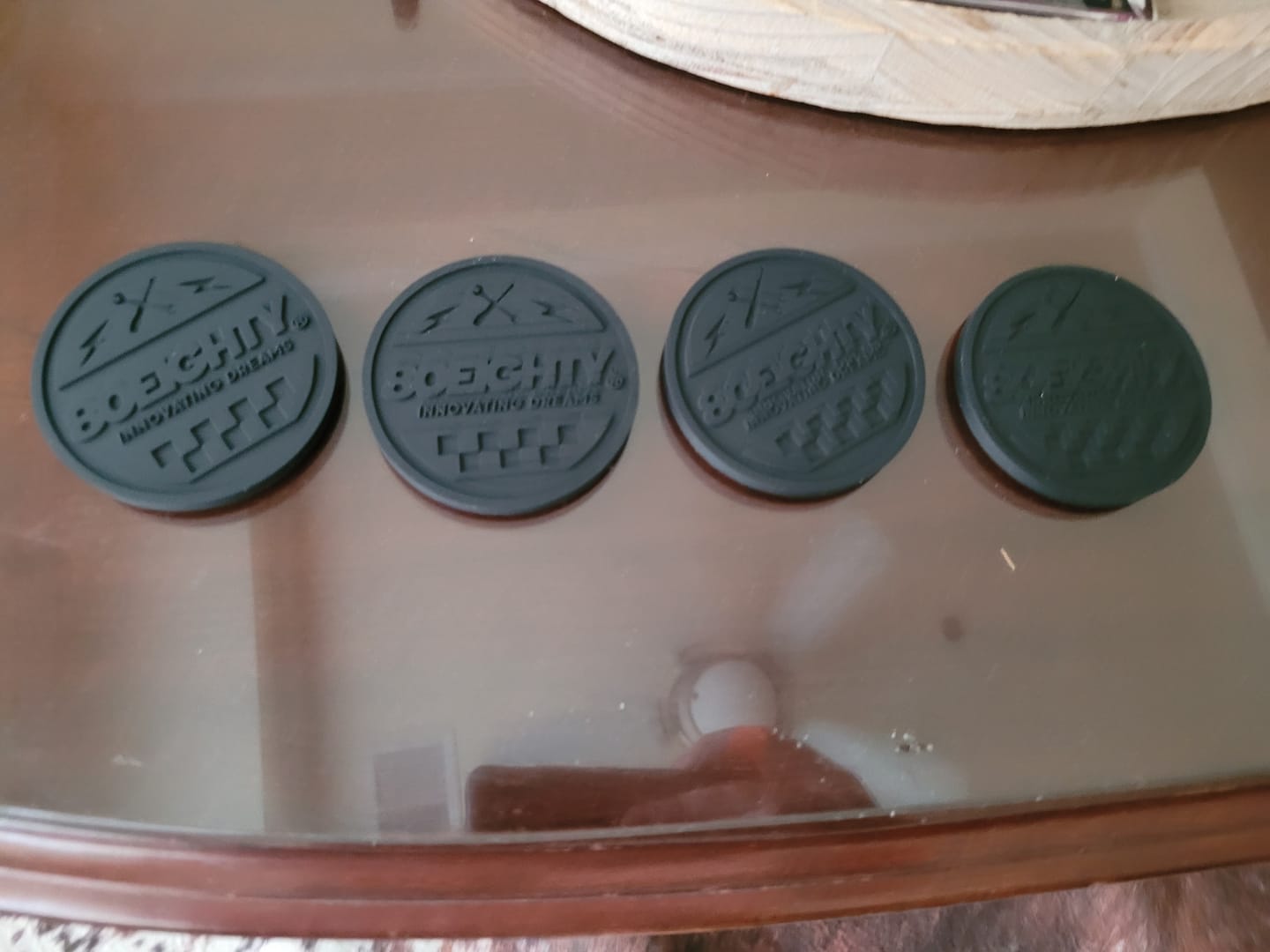 Customer photo review of 80Eighty® Cup Holder Coaster Set