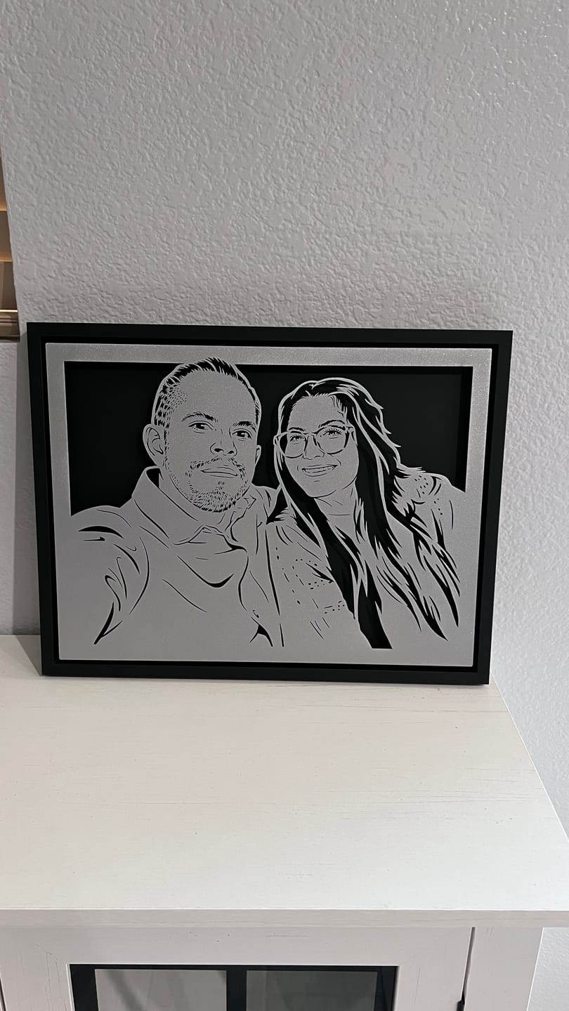 Customer photo review of Custom Metal Portrait