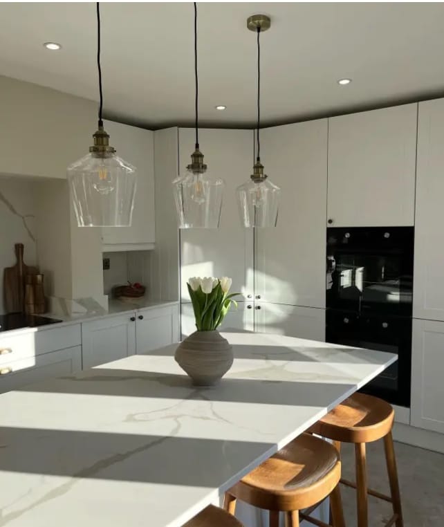 Customer photo review of Clara Glass Kitchen Island Pendant Light