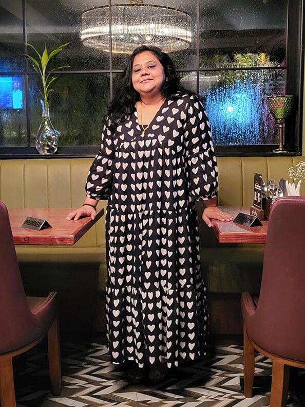 Customer photo review of Lover Black Modal Maxi Dress