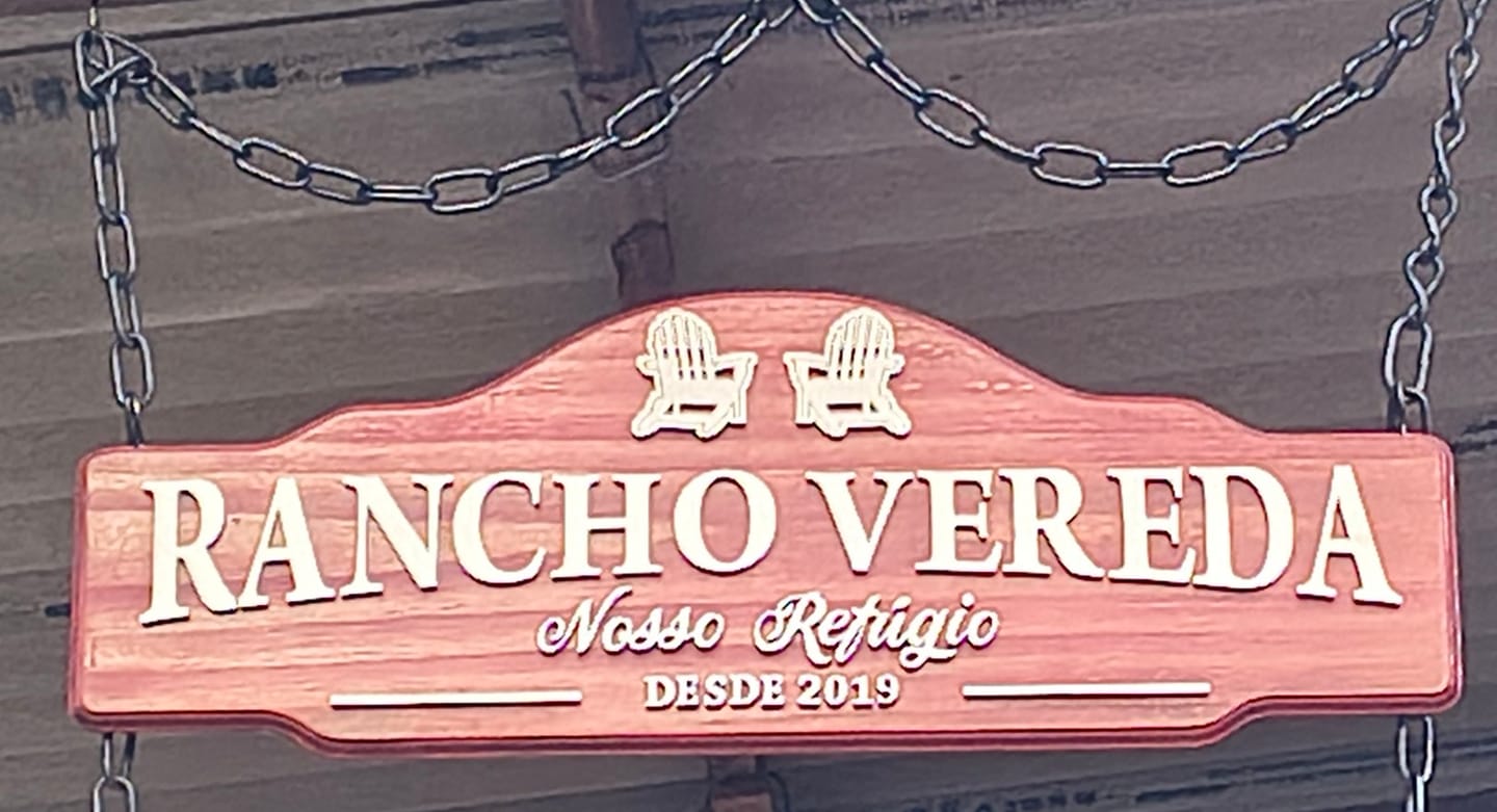 Customer photo review of Placa de Madeira Área de Lazer