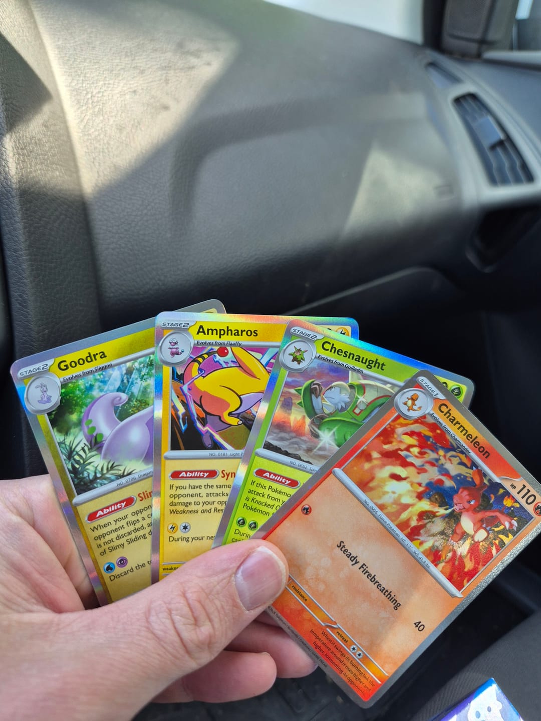 Customer photo review of PREORDER: Pokémon TCG: Mega Evolution - Chaos Rising 3-Pack Blister