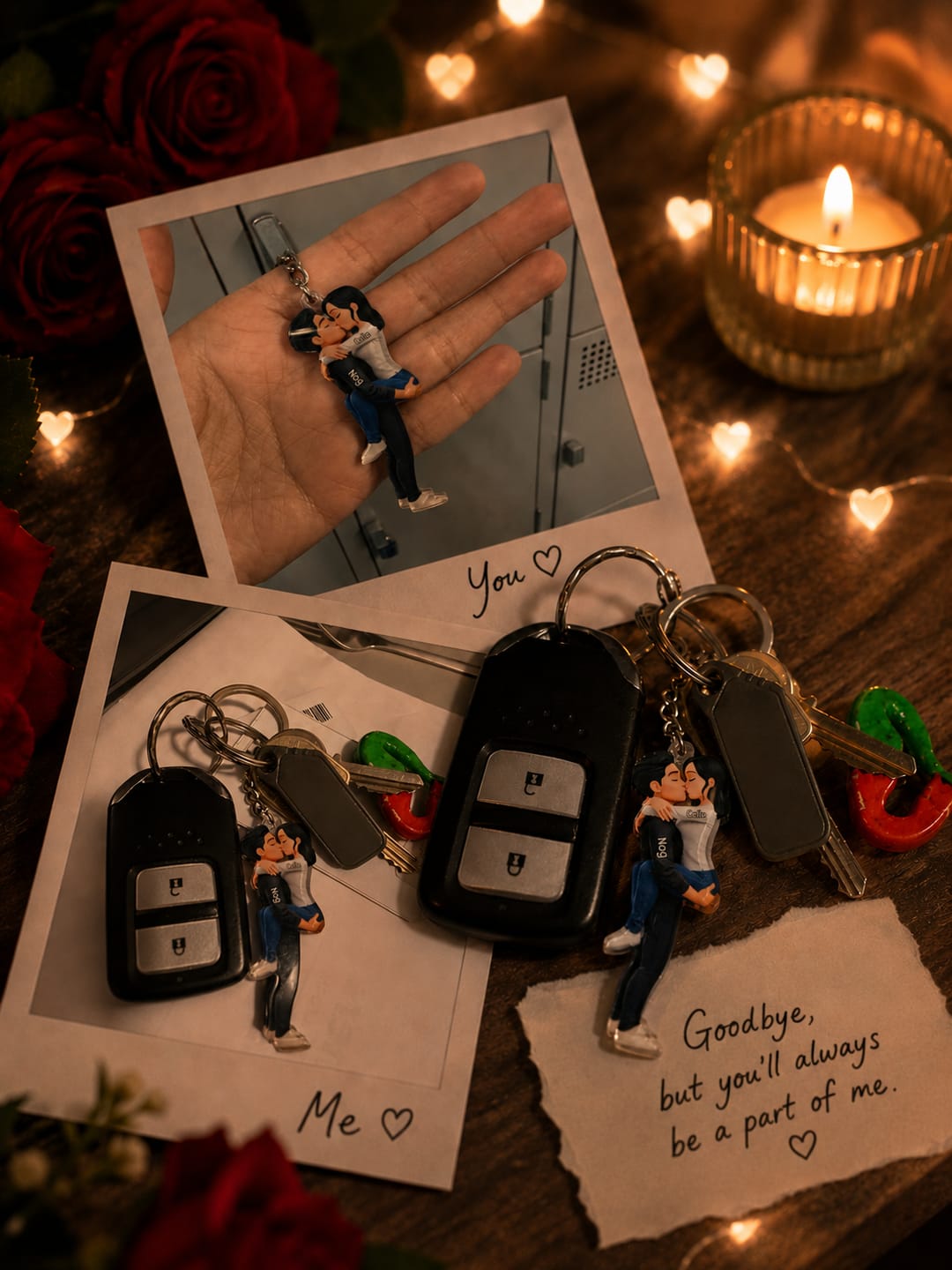 Customer photo review of Kissing Couple - Personalized Keychain, Gift for Couple