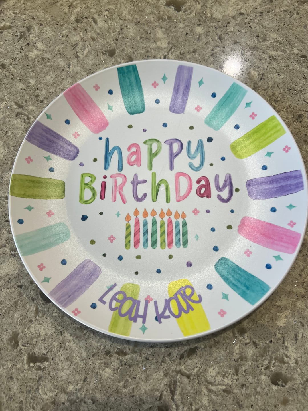 Customer photo review of Multi Color Birthday Plate
