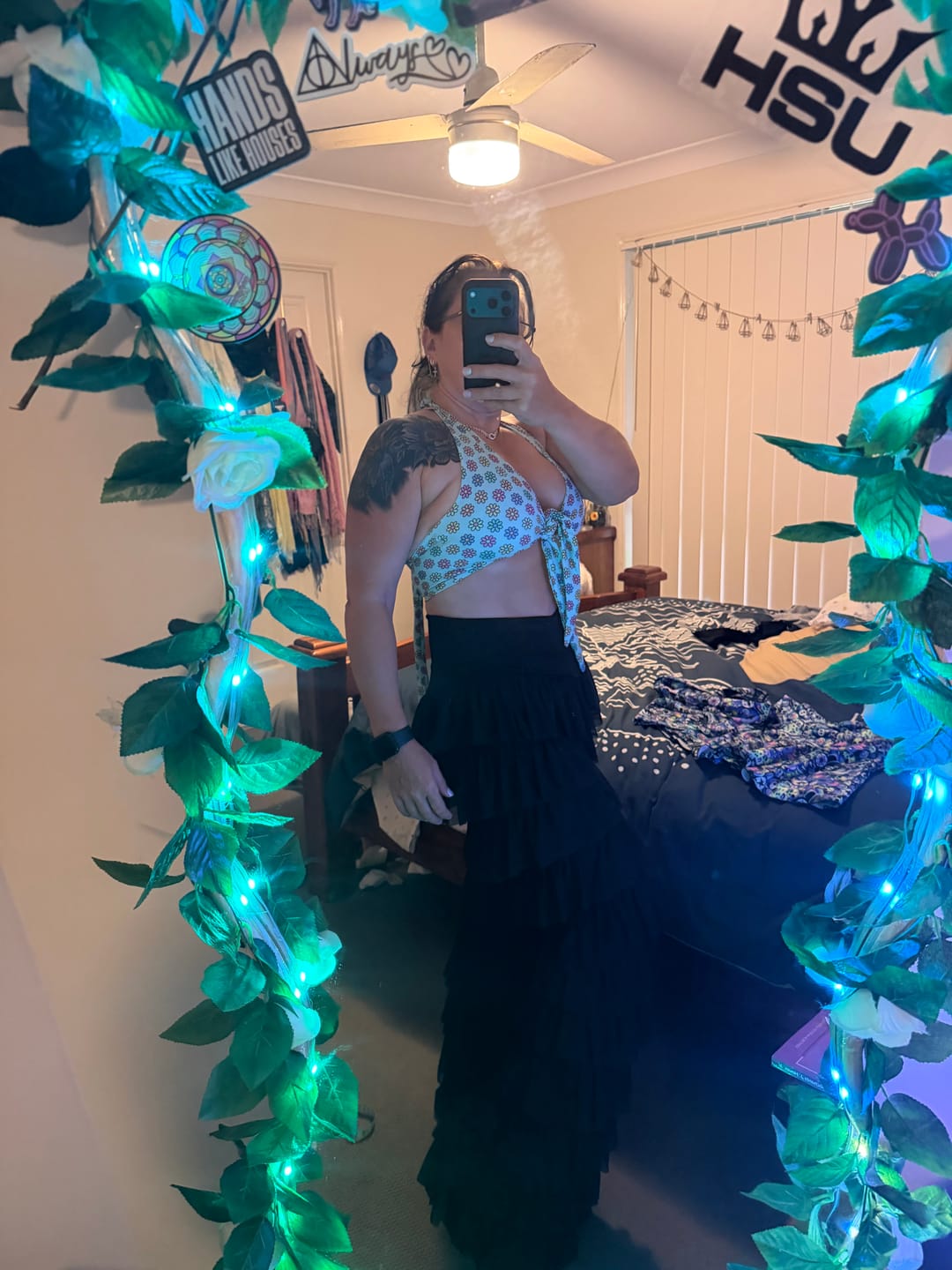 Customer photo review of Black Ruffle Flares
