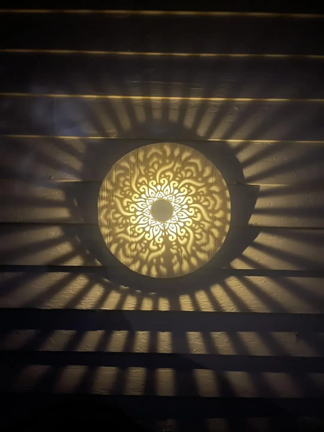 Customer photo review of Solar Mandala Projector Wall Light