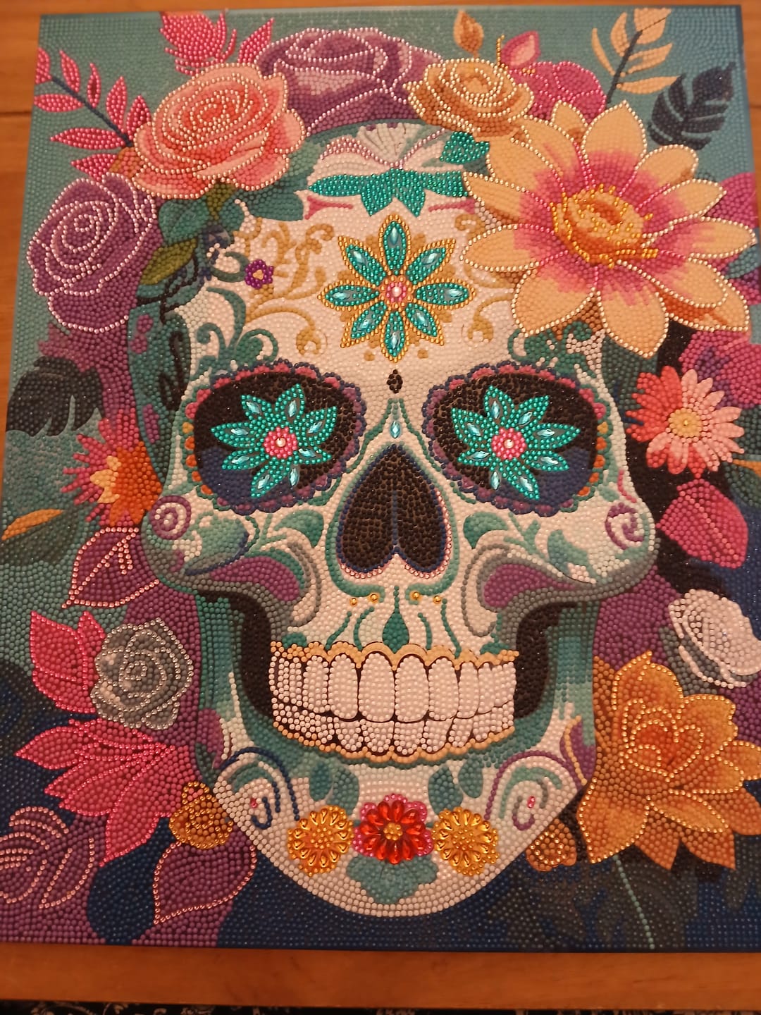Customer photo review of Sparkling Skull Crystal Art Canvas Kit 40x50cm
