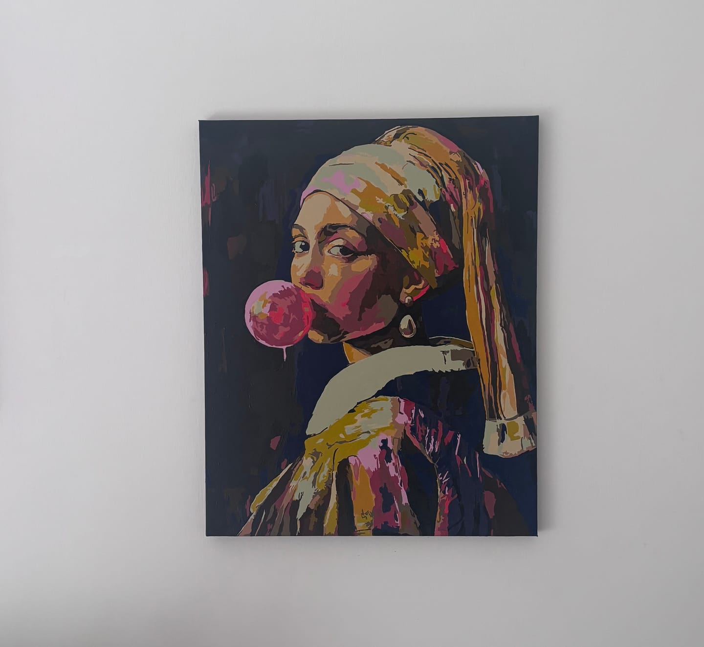Customer photo review of Girl with a pearl earring Bubblegum | Paint by Numbers