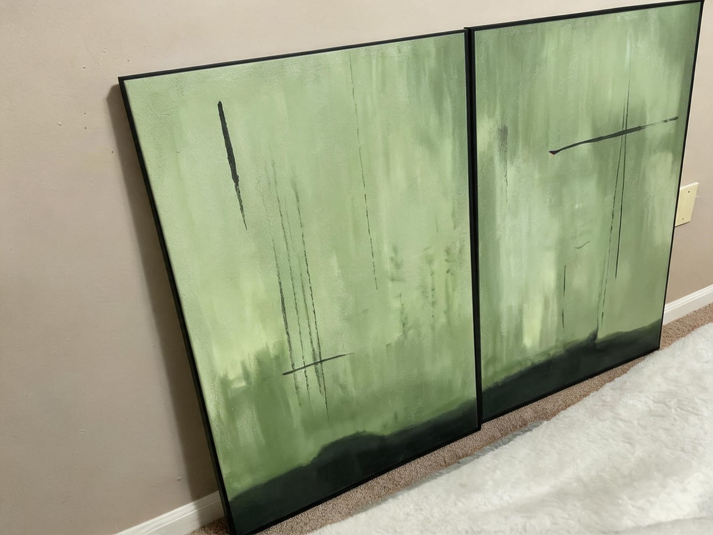 Customer photo review of Abstract Painting Canvas Set of 2 #AP157