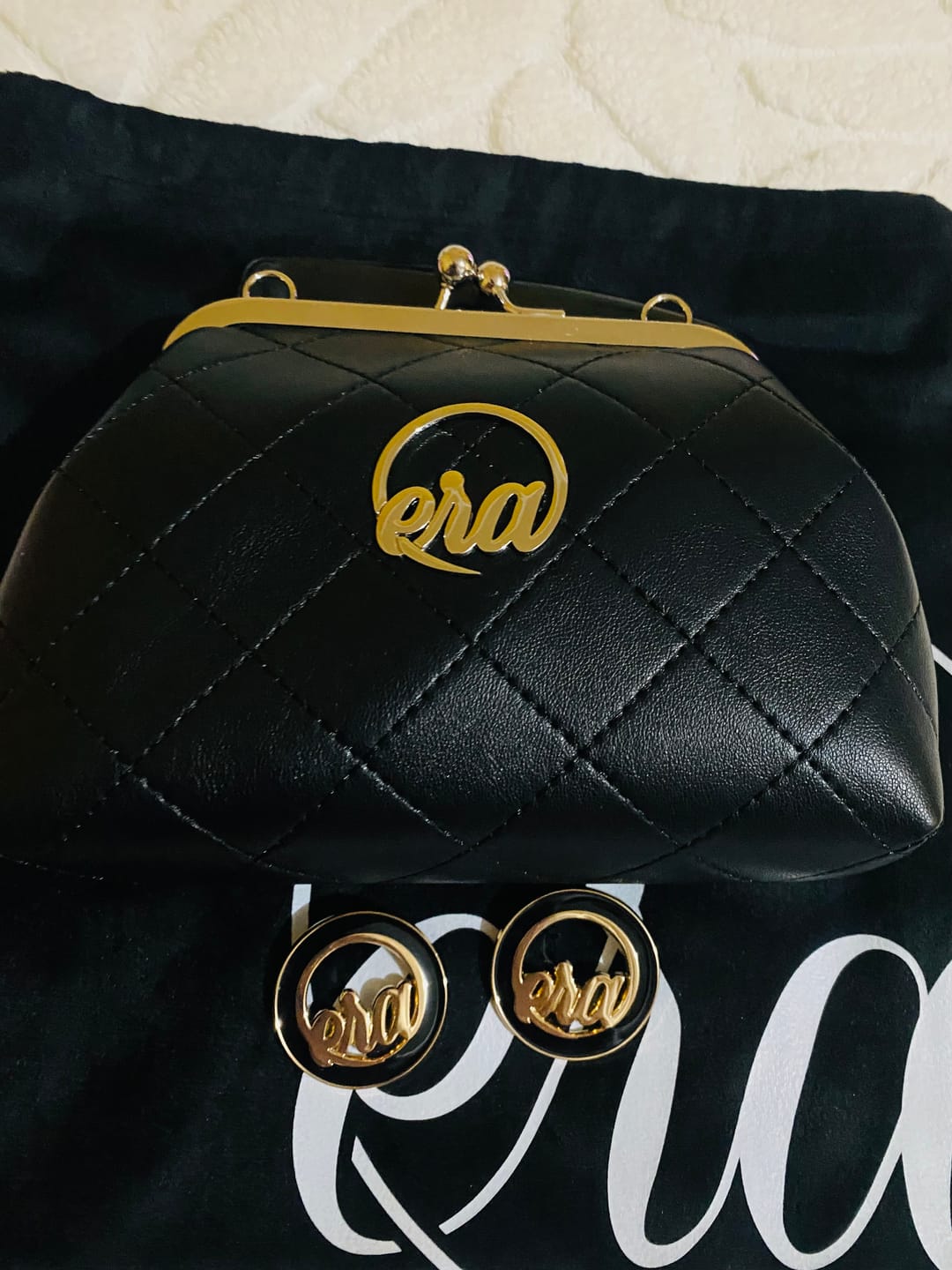 Customer photo review of Gold Diva Earrings