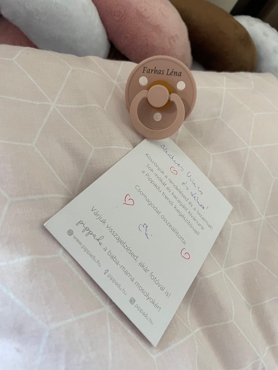 Customer photo review of Névre szóló BIBS Colour cumi - púderrózsaszín