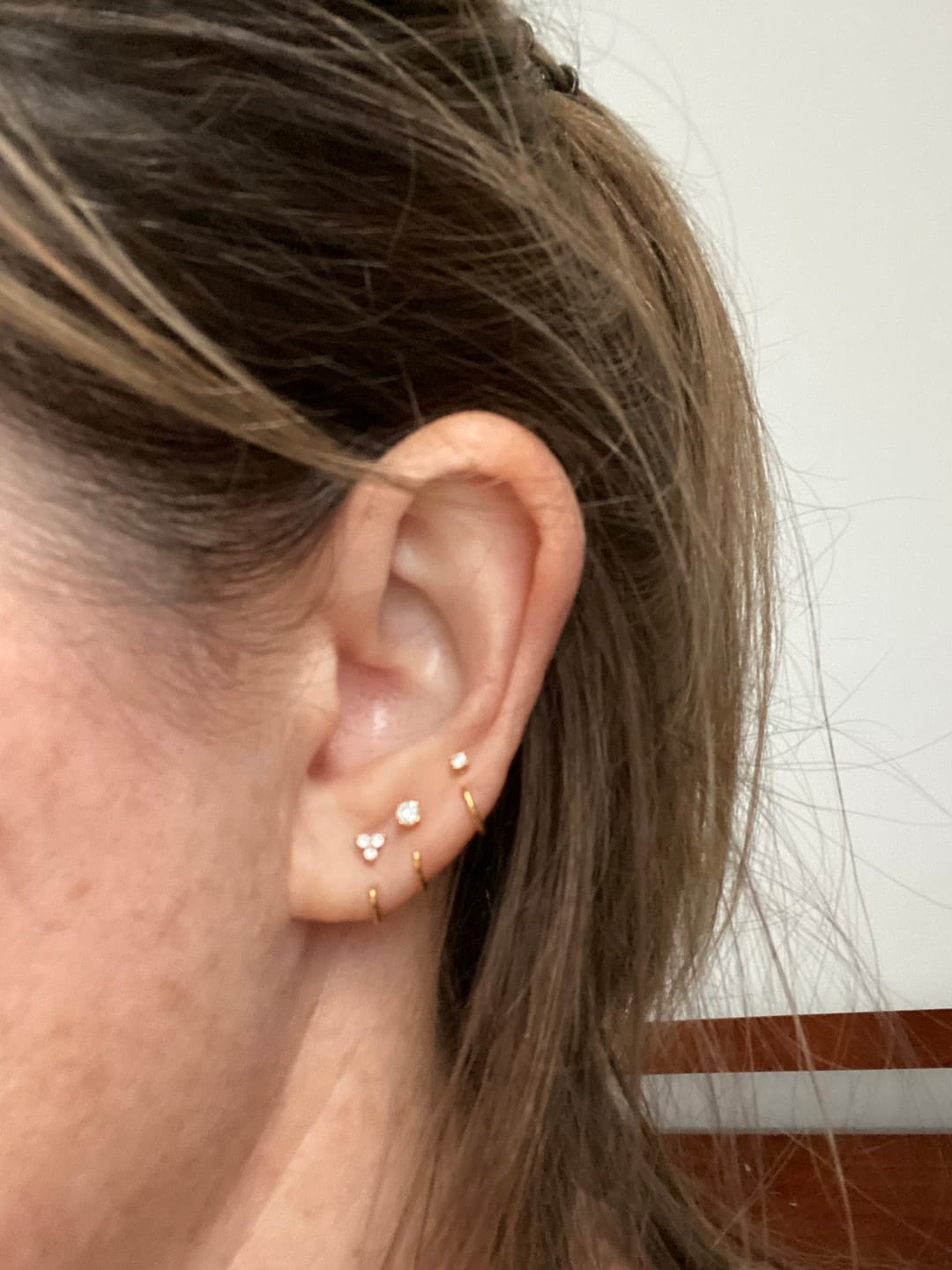 Customer photo review of Stay Close Moissanite Hoops
