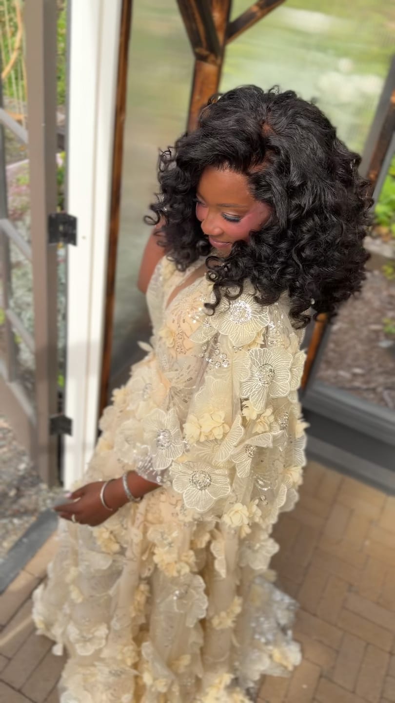 Customer photo review of Aurora Floral Elegance Gown