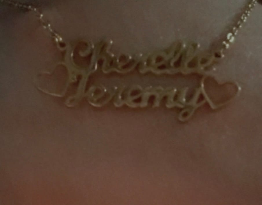 Customer photo review of Double Name Necklace