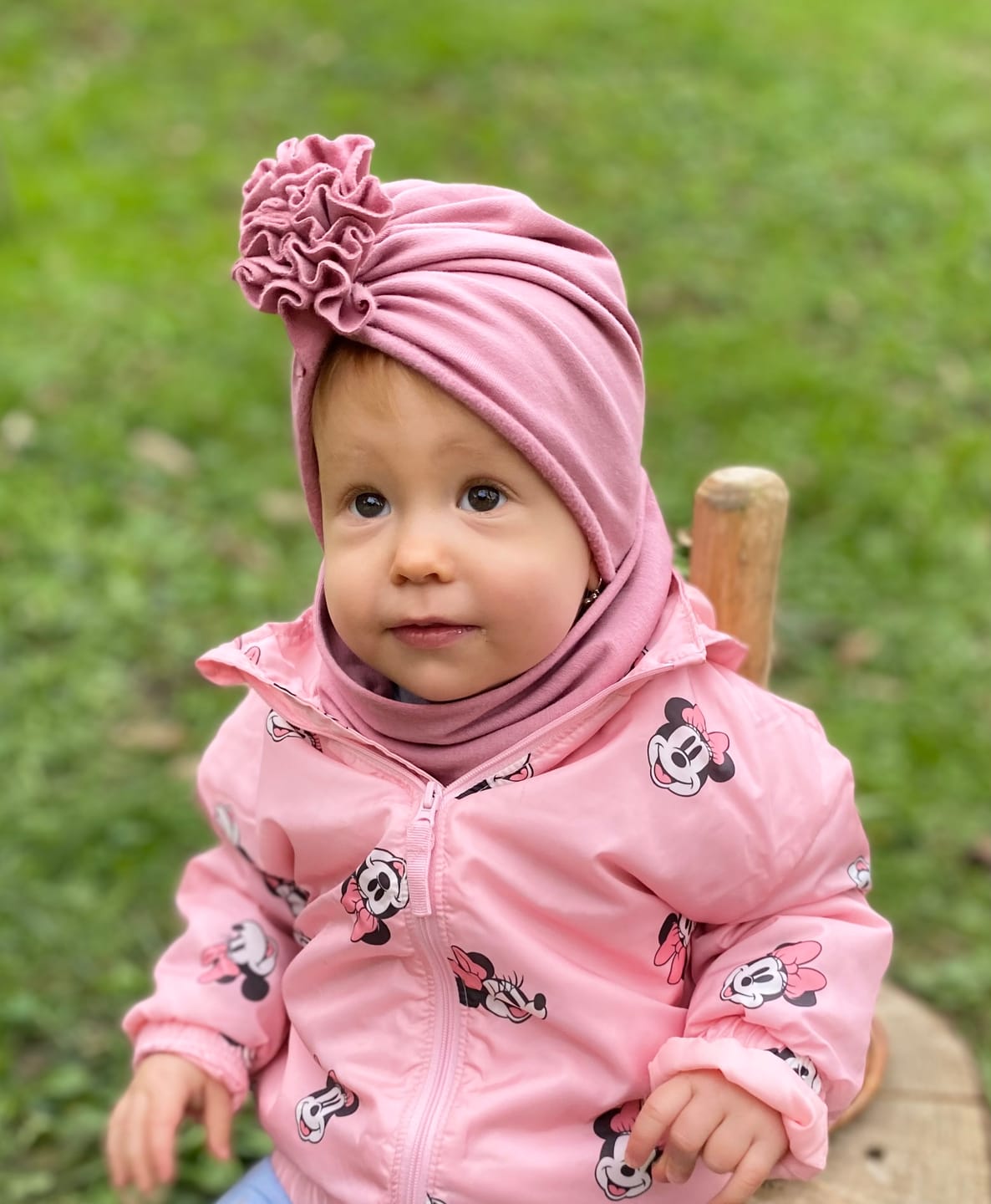 Customer photo review of Turbánka-sál szett (őszi-téli) - mályva