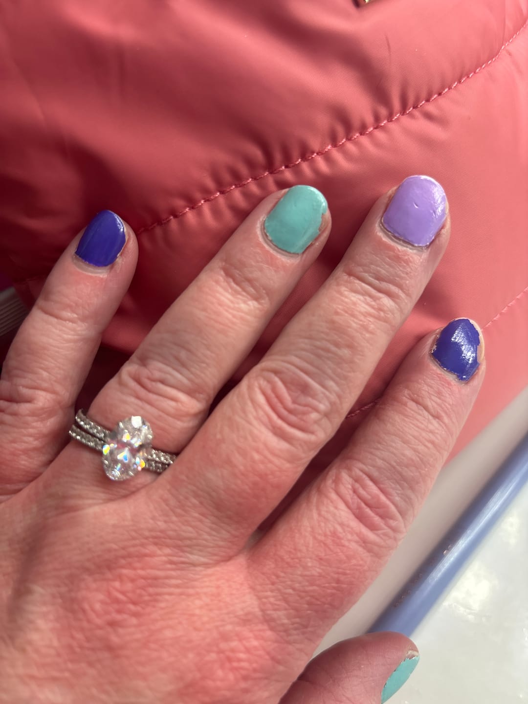 Customer photo review of Louily Attractive Oval Cut Engagement Ring