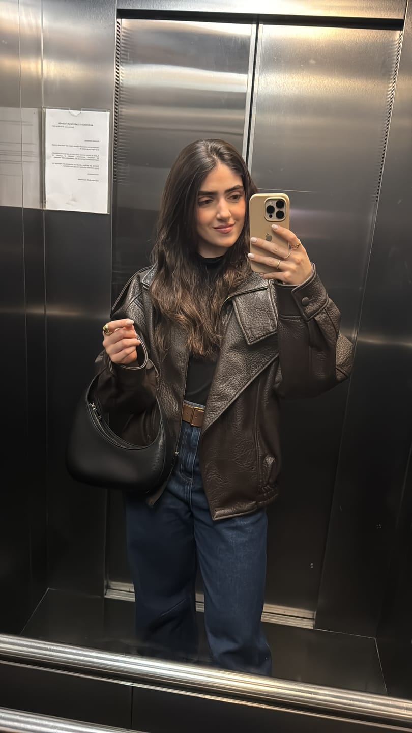 Customer photo review of Calça Jeans Balloon Baobá Azul Escuro