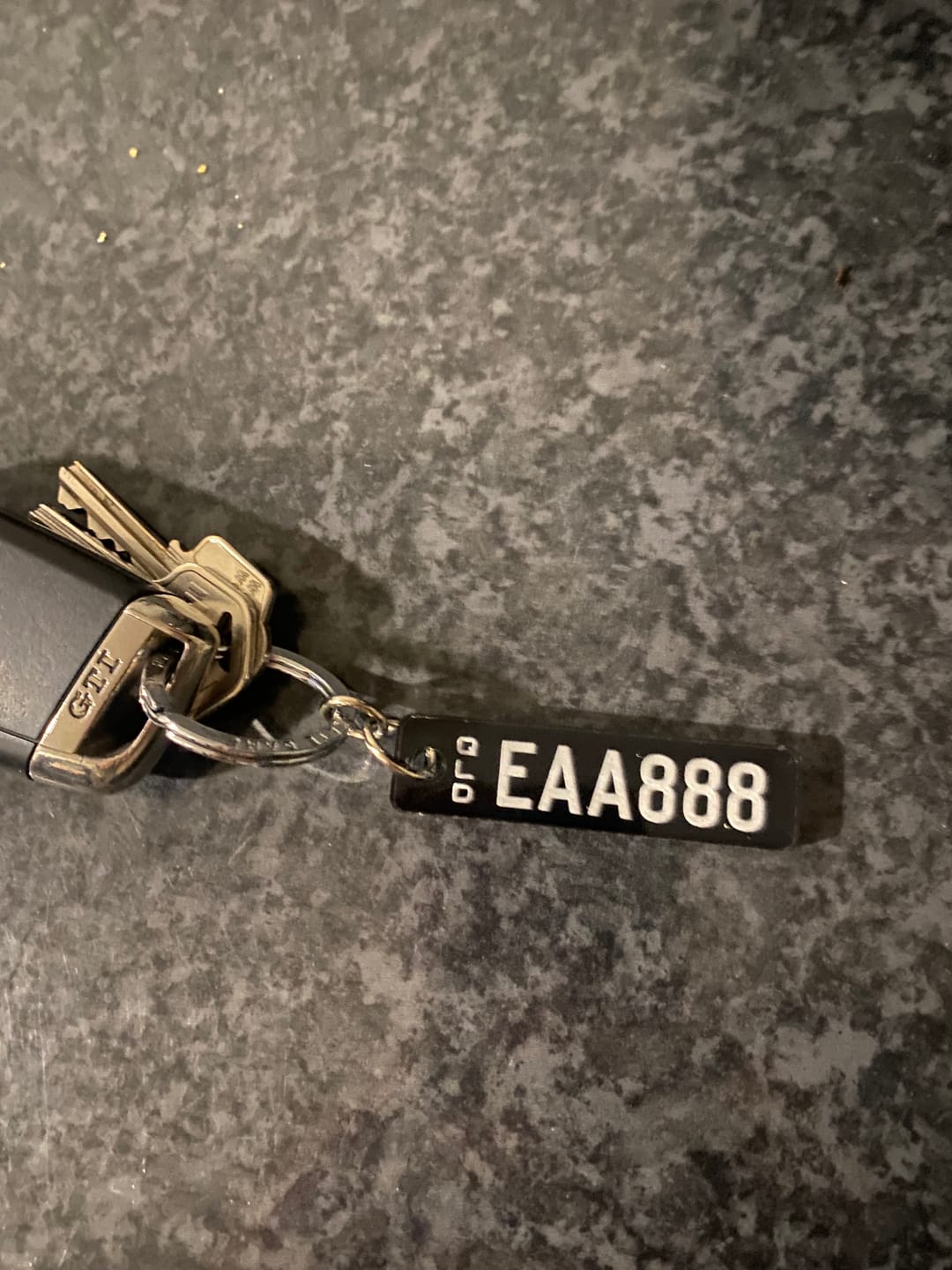 Customer photo review of QLD Prestige Licence Plate Custom Keychain