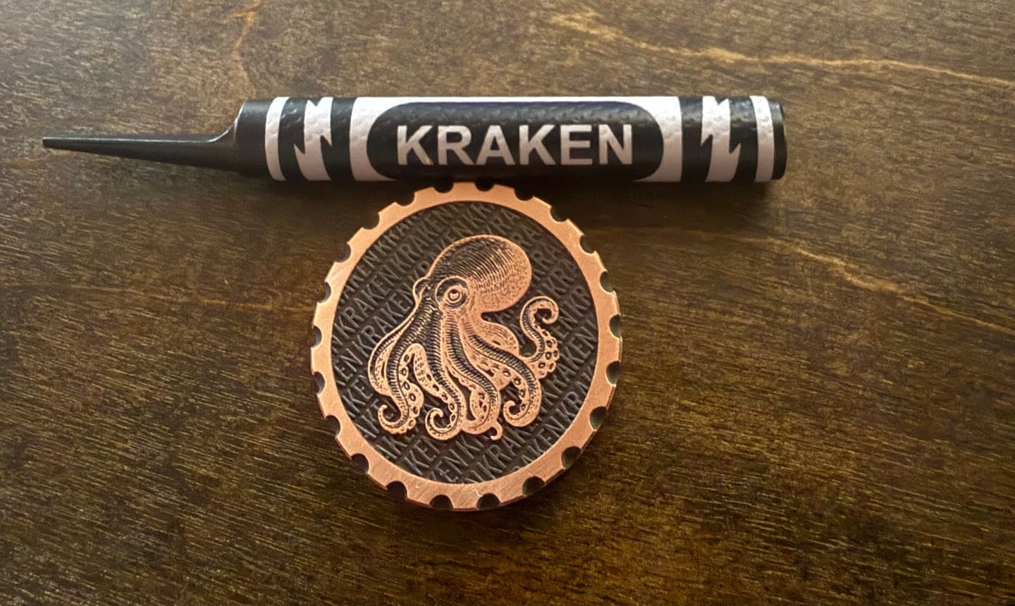 Customer photo review of The Octopus Coin — Copper