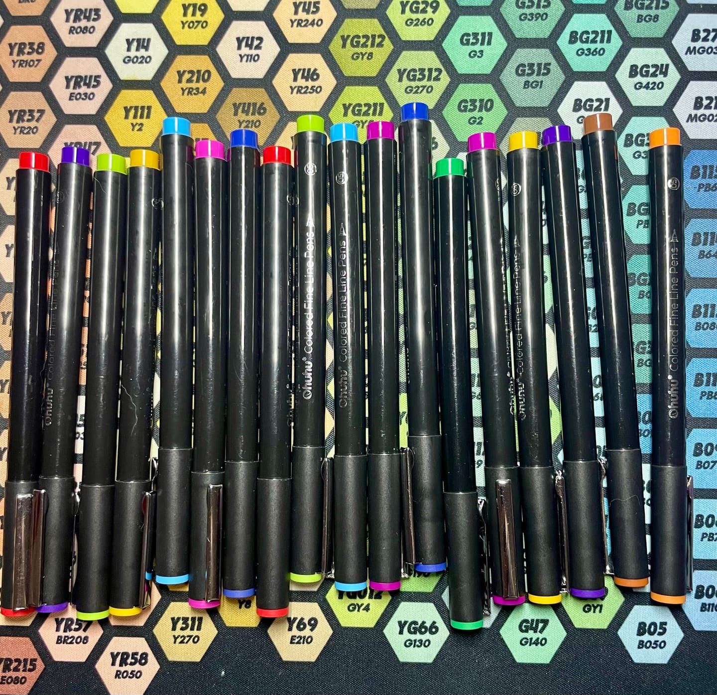 Customer photo review of Ohuhu Hana Highway Fineliner Drawing Pens,18 Pack